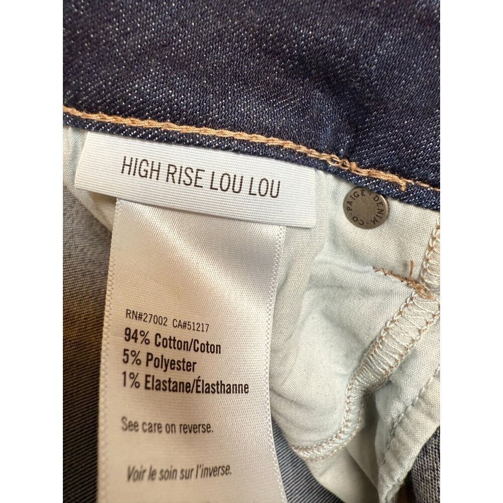 PAIGE High Rise Lou Lou Flare Jeans Twisted Seam Raw Hem Casabella Sz Size 31 - Picture 11 of 16